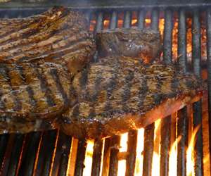 Steaks on the grill